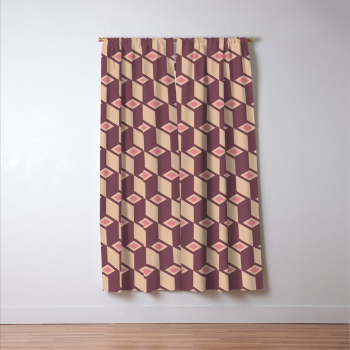 Retro Geometric Bloom Revival Window Curtain Gallery Image 3