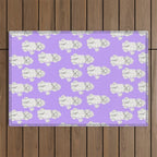 Fashionable white poodle Outdoor Rug Gallery Image 1