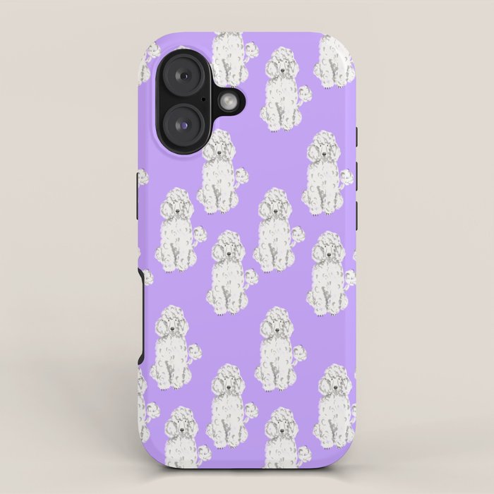 Fashionable white poodle iPhone Case Gallery Image 1