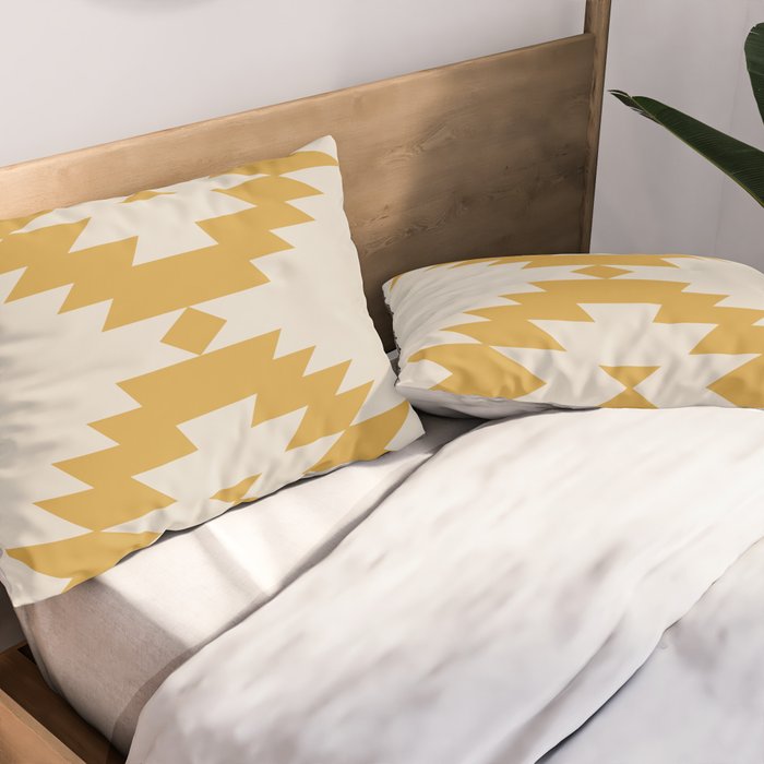 Southwestern Minimalism - Golden Yellow Neutral Beige Pillow Sham Gallery Image 2