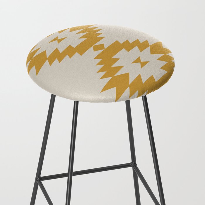 Southwestern Minimalism - Golden Yellow Neutral Beige Stool Gallery Image 2