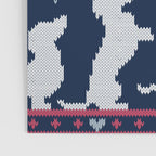 Fair Isle Knitting Doxie Love // navy blue background white and red dachshunds dogs bones paws and hearts Poster Gallery Image 3