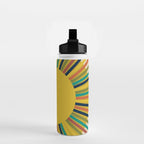 Sunbow 3 - Mid Mod Multicolor Sunburst Sun on Beige Water Bottle Gallery Image 2