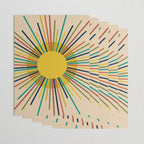 Sunbow 3 - Mid Mod Multicolor Sunburst Sun on Beige Wrapping Paper Gallery Image 3