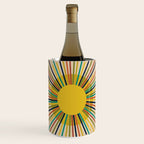 Sunbow 3 - Mid Mod Multicolor Sunburst Sun on Beige Wine Chiller Gallery Image 1