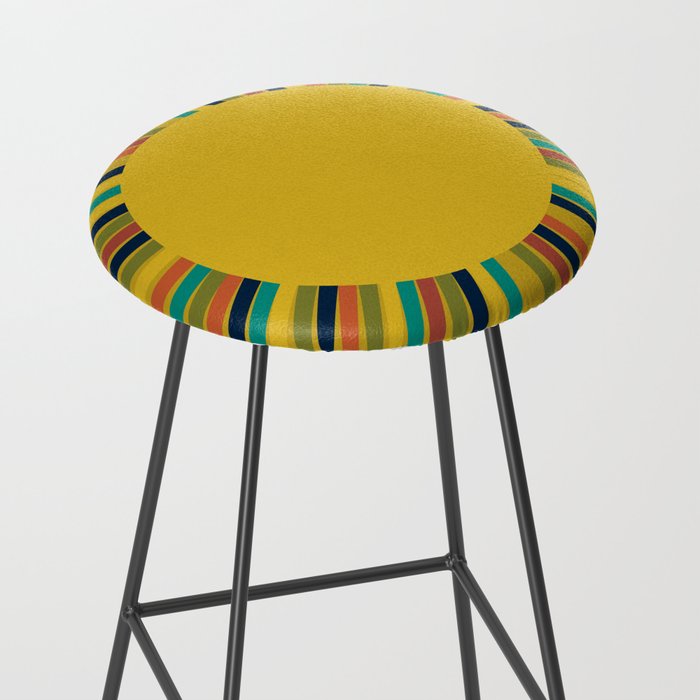Sunbow 3 - Mid Mod Multicolor Sunburst Sun on Beige Stool Gallery Image 2