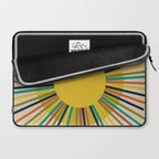 Sunbow 3 - Mid Mod Multicolor Sunburst Sun on Beige Laptop Sleeve Gallery Image 2
