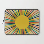 Sunbow 3 - Mid Mod Multicolor Sunburst Sun on Beige Laptop Sleeve Gallery Image 1