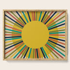 Sunbow 3 - Mid Mod Multicolor Sunburst Sun on Beige Serving Tray Gallery Image 1