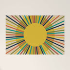 Sunbow 3 - Mid Mod Multicolor Sunburst Sun on Beige Welcome Mat Gallery Image 1