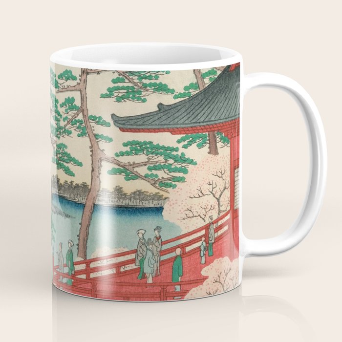 Spring Blossoms and Pond Ukiyo-e Japanese Art Coffee Mug Gallery Image 1