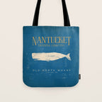 Nantucket Whale Nautical Beach Ocean Cottage Marine Tote Bag Gallery Image 1