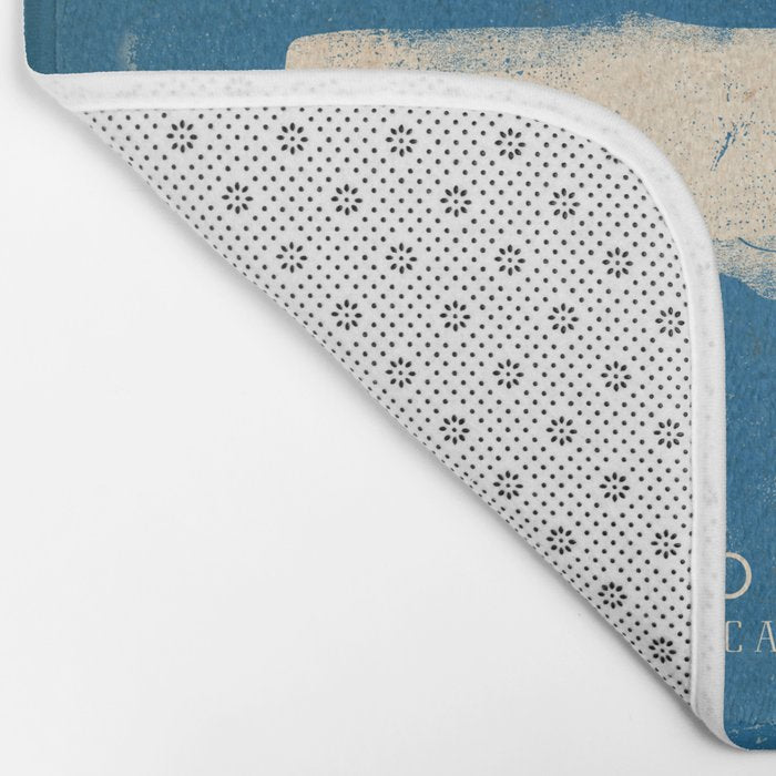 Nantucket Whale Nautical Beach Ocean Cottage Marine Bath Mat Gallery Image 2