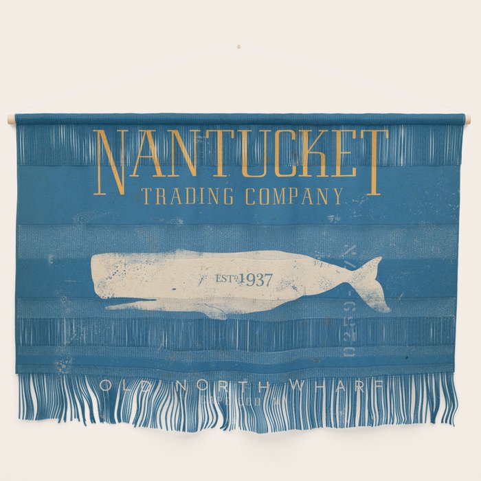 Nantucket Whale Nautical Beach Ocean Cottage Marine Wall Hanging Gallery Image 1