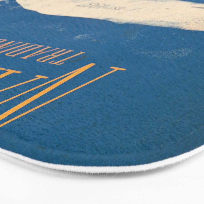 Nantucket Whale Nautical Beach Ocean Cottage Marine Bath Mat Gallery Image 3