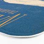 Nantucket Whale Nautical Beach Ocean Cottage Marine Bath Mat Gallery Image 3