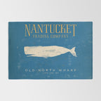 Nantucket Whale Nautical Beach Ocean Cottage Marine Rug Gallery Image 2