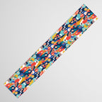 Every day we glow International Women's Day // midnight navy blue background teal, mint, electric blue neon orange red and gold humans  Table Runner Gallery Image 3