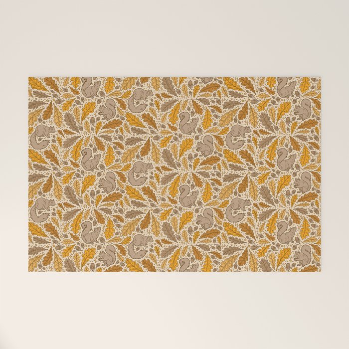 Oak & Squirrels | Autumn Yellows Palette Welcome Mat Gallery Image 1