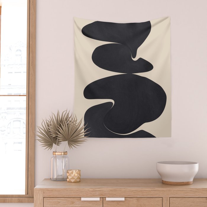 Modern Abstract Shapes 114 Wall Tapestry Gallery Image 2