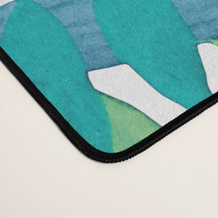 Cats and branches - blue and green Desk Mat Gallery Image 4