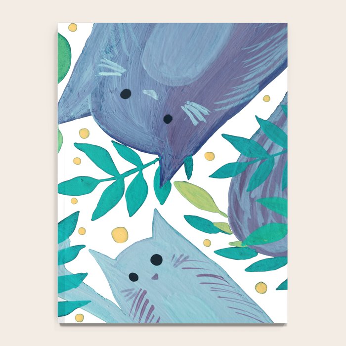 Cats and branches - blue and green Notebook Gallery Image 4