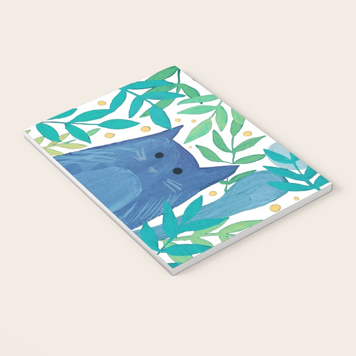 Cats and branches - blue and green Notebook Gallery Image 3