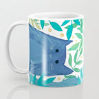 Cats and branches - blue and green Coffee Mug Gallery Image 3