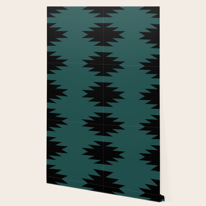 Geometric Southwestern Minimalism - Teal Green Wallpaper Gallery Image 2
