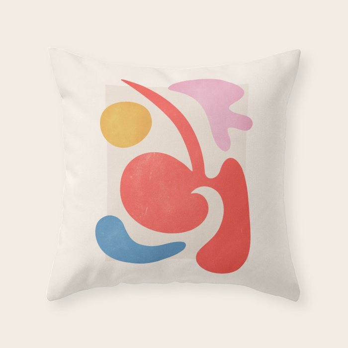 Abstract Shapes: Matisse Paper Cutouts III Throw Pillow Gallery Image 1
