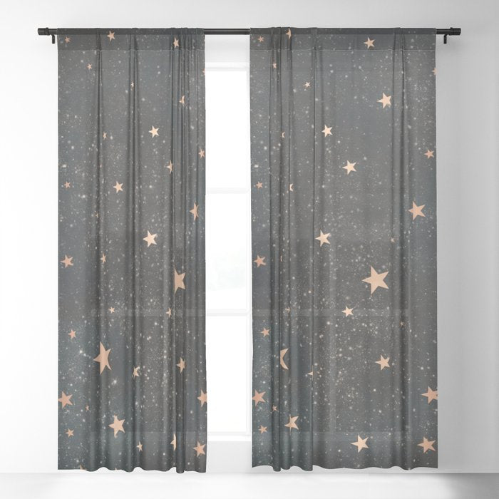 Starry winter night  Window Curtain Gallery Image 3