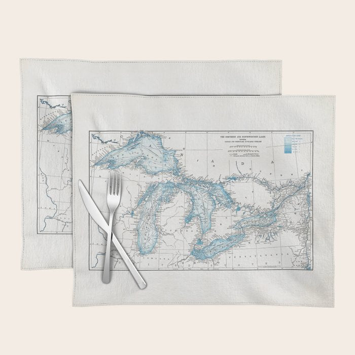 Vintage Great Lakes Map Placemat Gallery Image 1
