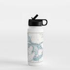 Vintage Great Lakes Map Water Bottle Gallery Image 1
