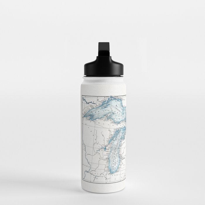 Vintage Great Lakes Map Water Bottle Gallery Image 3