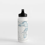 Vintage Great Lakes Map Water Bottle Gallery Image 3