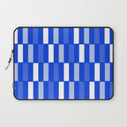 Long Blocks Geometric Check Pattern Royal Blue, Light Blue, White Laptop Sleeve Gallery Image 1