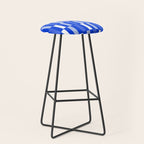 Long Blocks Geometric Check Pattern Royal Blue, Light Blue, White Stool Gallery Image 1
