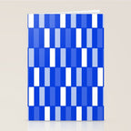Long Blocks Geometric Check Pattern Royal Blue, Light Blue, White Stationery Card Gallery Image 2