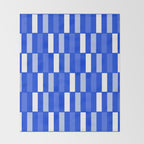 Long Blocks Geometric Check Pattern Royal Blue, Light Blue, White Throw Blanket Gallery Image 2