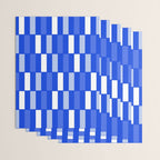 Long Blocks Geometric Check Pattern Royal Blue, Light Blue, White Wrapping Paper Gallery Image 3