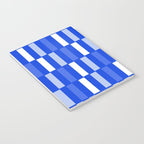 Long Blocks Geometric Check Pattern Royal Blue, Light Blue, White Notebook Gallery Image 3