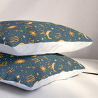 Zodiac Sun and Star Print in Navy Pillow Sham Gallery Image 3