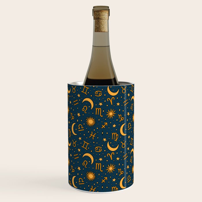 Zodiac Sun and Star Print in Navy Wine Chiller Gallery Image 1