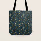 Zodiac Sun and Star Print in Navy Tote Bag Gallery Image 1
