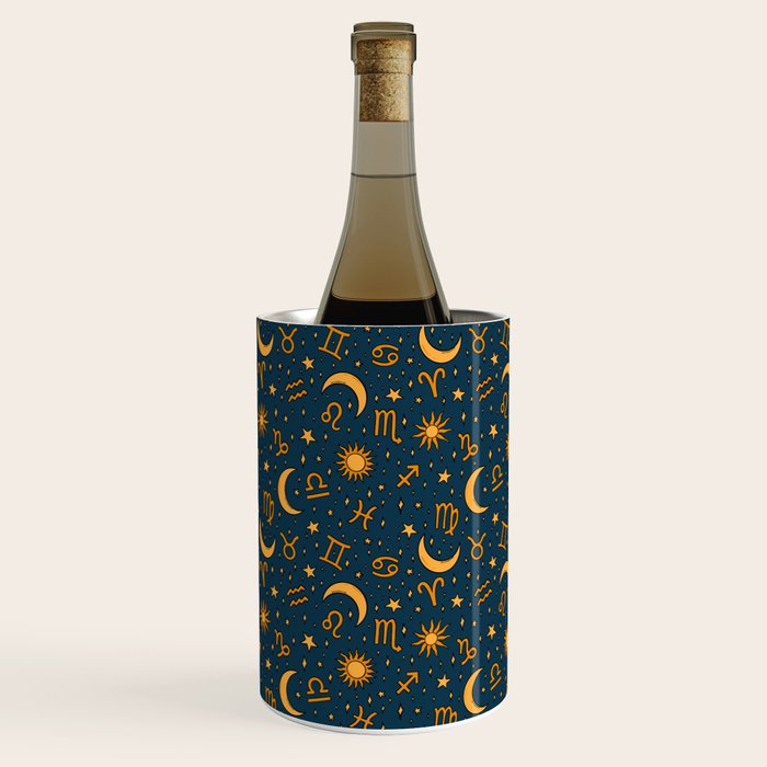 Zodiac Sun and Star Print in Navy Wine Chiller Gallery Image 2