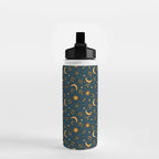 Zodiac Sun and Star Print in Navy Water Bottle Gallery Image 2