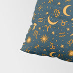 Zodiac Sun and Star Print in Navy Pillow Sham Gallery Image 4
