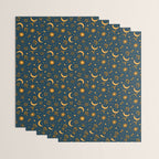 Zodiac Sun and Star Print in Navy Wrapping Paper Gallery Image 3
