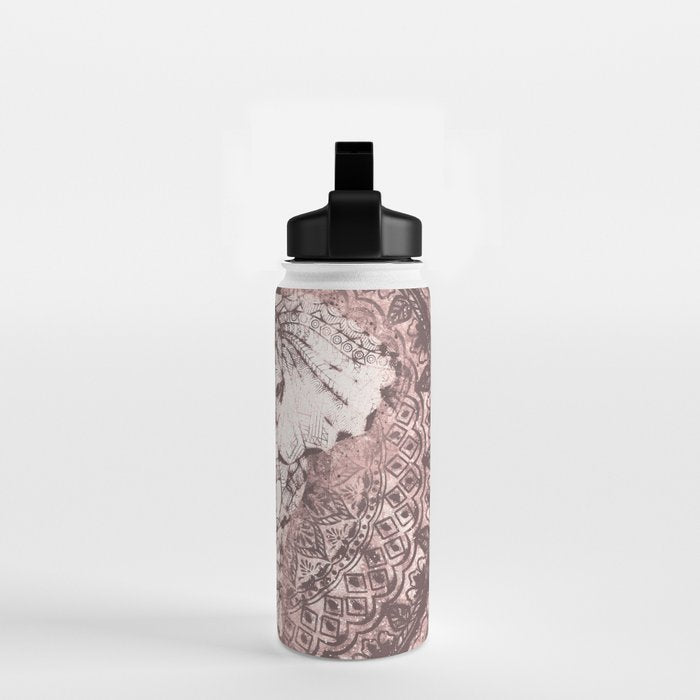 Bohemian, Elephant, Mandala, Blush, Moon Water Bottle Gallery Image 2