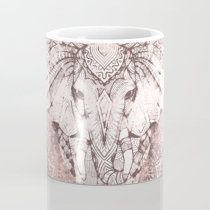 Bohemian, Elephant, Mandala, Blush, Moon Coffee Mug Gallery Image 4